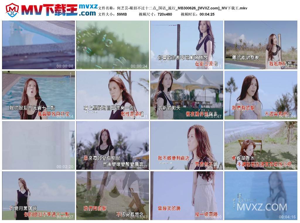 何芝芸-眼泪不过十二点_国语_流行_MB300626